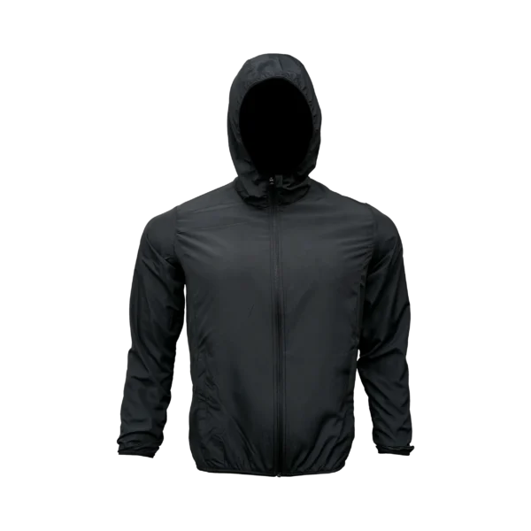 Custom Lightweight Matte Black Windbreaker Jacket Manufacturer Fandar Clothing
