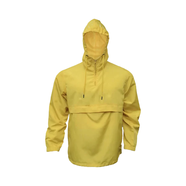 Custom Lightweight Yellow Windbreaker Half-Zip Pullover Jacket Manufacturer Fandar Clothing